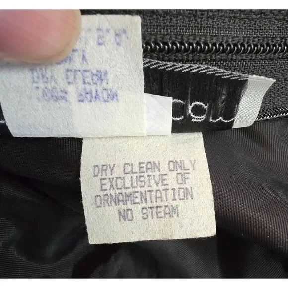 Vintage Black Velvet Halter Dress W/ Bead Sequin Detail whimsygoth elegant glam - Picture 14 of 14